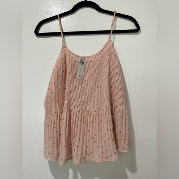 Abercrombie & Fitch Women Spaghetti Strap Pleated Lined Pink Tank Top XS NWT - Picture 1 of 9
